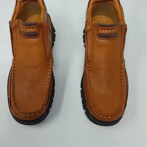 Men’s Brown Slip-On Ankle Boots Comfort Outdoor Casual Size EU 39 - Picture 2 of 13